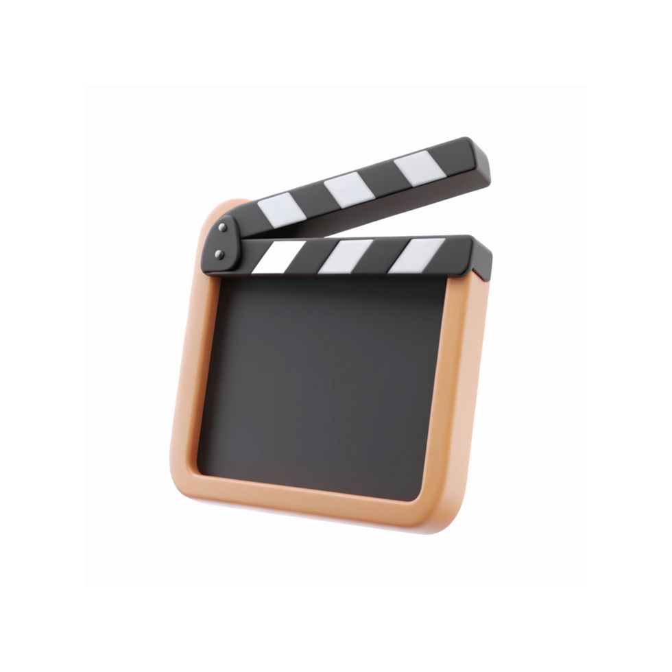 Modern Black and Tan Film Clapperboard Icon for Movie and Production Editing Projects png