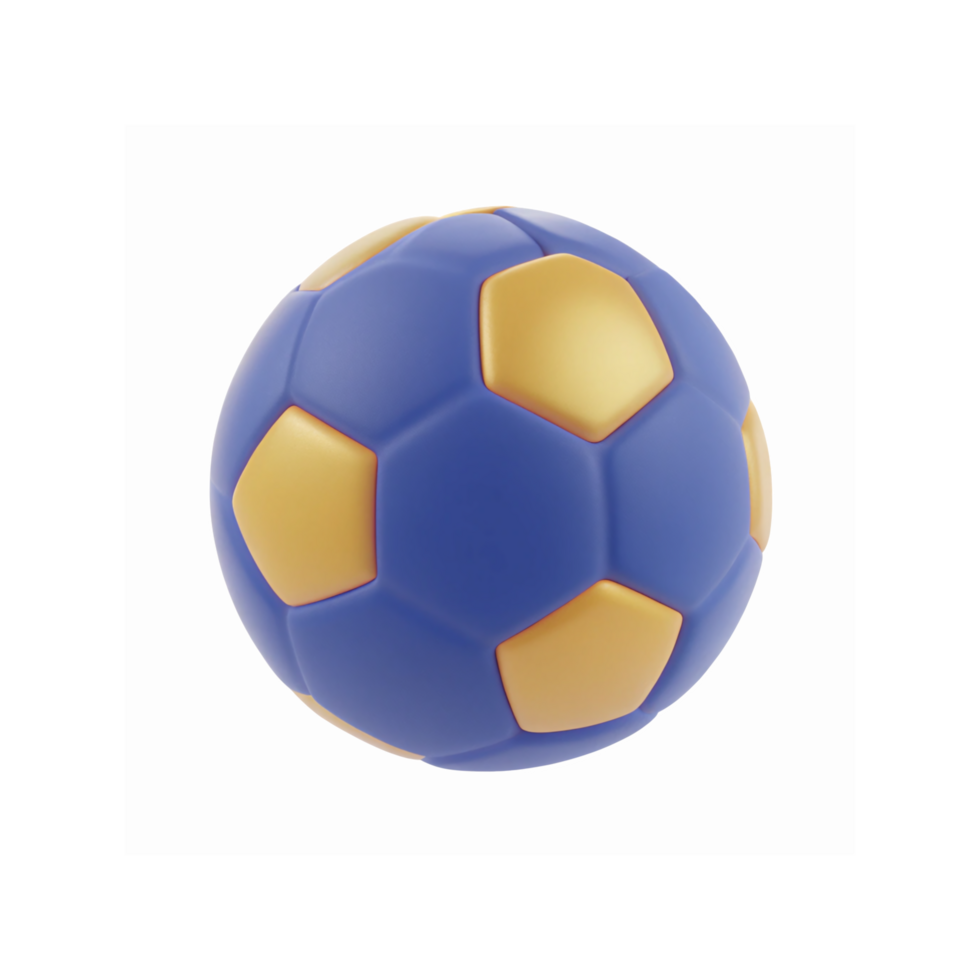Blue And Yellow Soccer Ball For Sports Recreation Games And Toy Activities On Transparent Background png