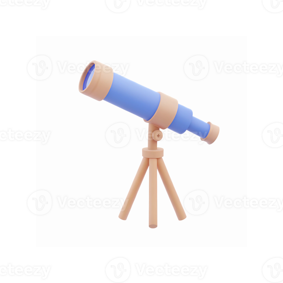 Blue And Beige Telescope With Tripod For Stargazing Or Astronomy On Transparent Background png