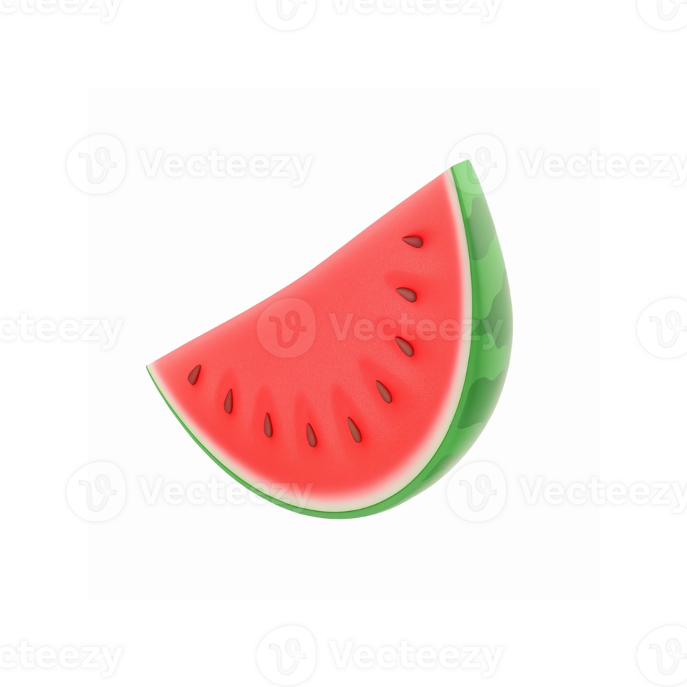 Fresh Juicy Watermelon Slice with Vibrant Red Pulp and Green Rind for Summer and Healthy Recipes png