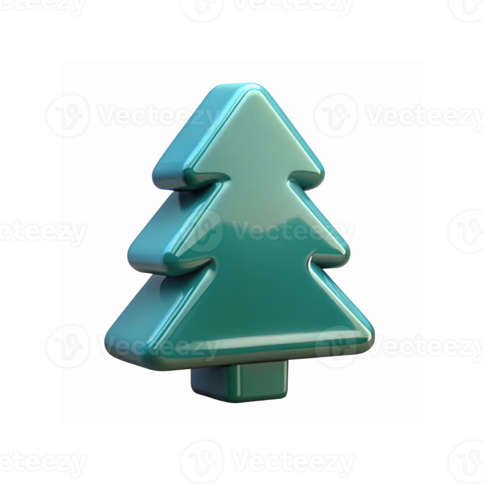 Glossy Green Christmas Tree Icon with Triangle Shape for Holiday Decorations and Graphic Design png