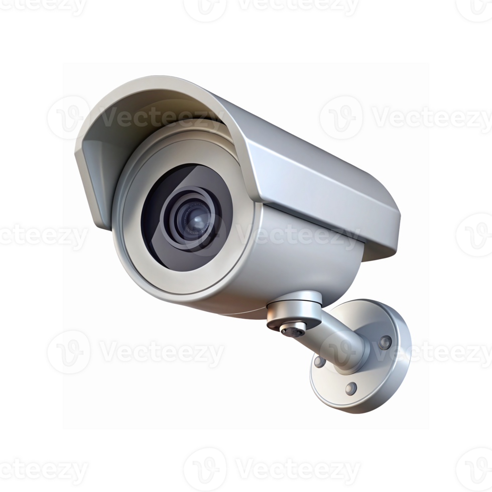 Modern Silver Surveillance Camera for Security Monitoring with Transparent Background png