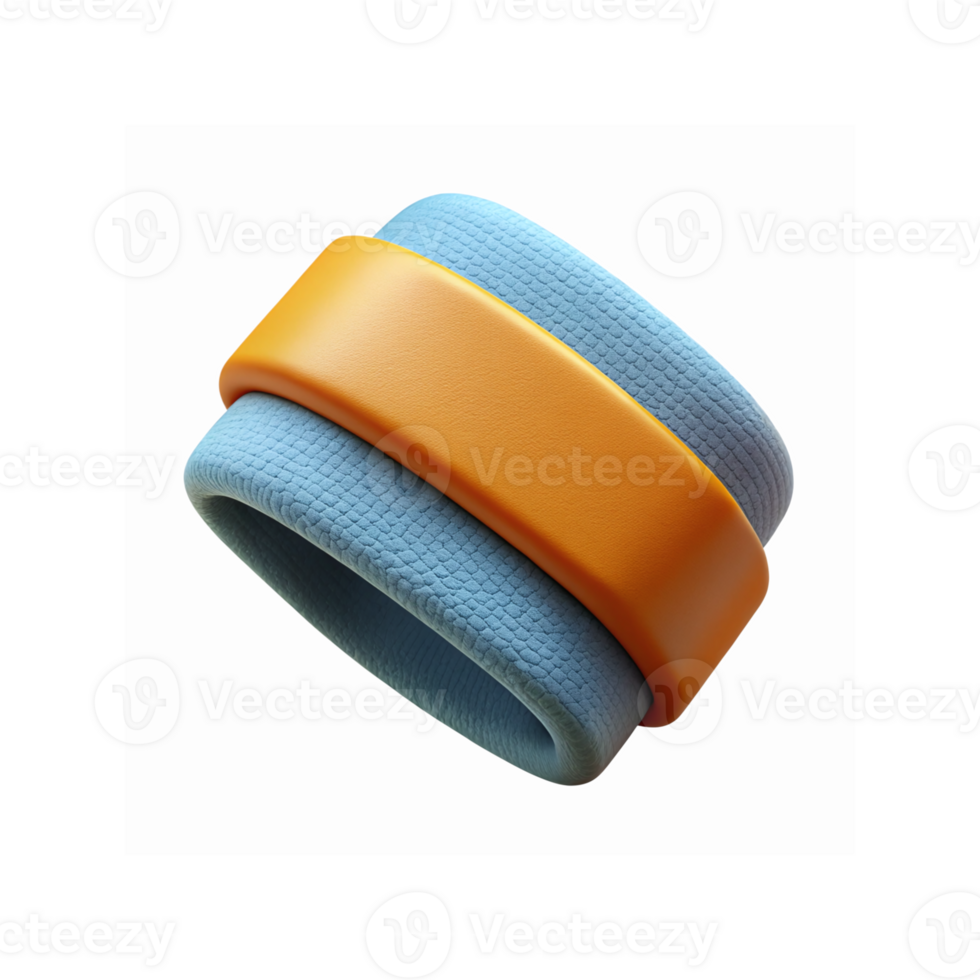 Modern Abstract Blue and Orange Layered Wristband Design with Textured Surface for Graphic Use png