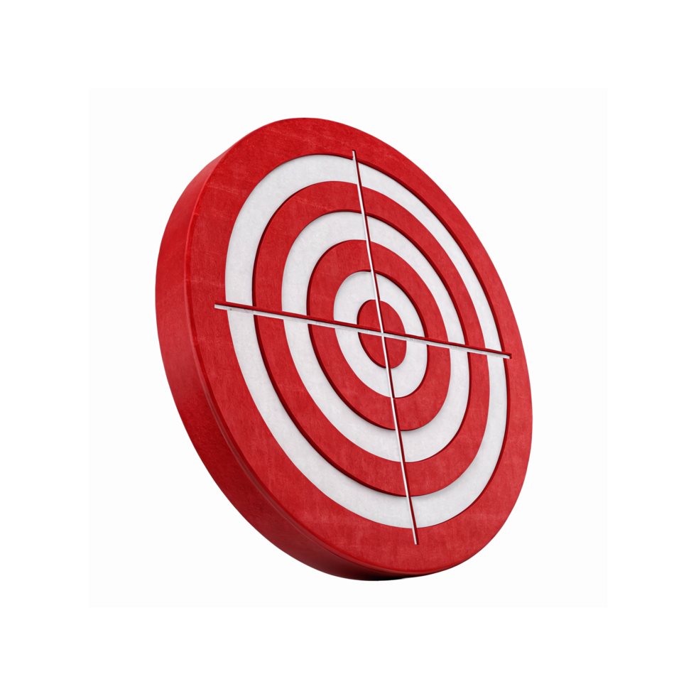 Red Target Bullseye With White Concentric Circles And Crosshair For Goal Focus And Precision Concept png