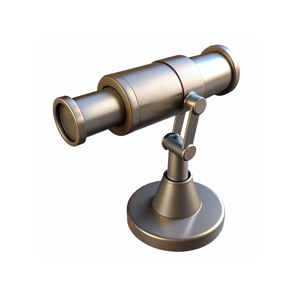 Metallic Desktop Telescope with Modern Design and Adjustable Stand on Transparent Background png