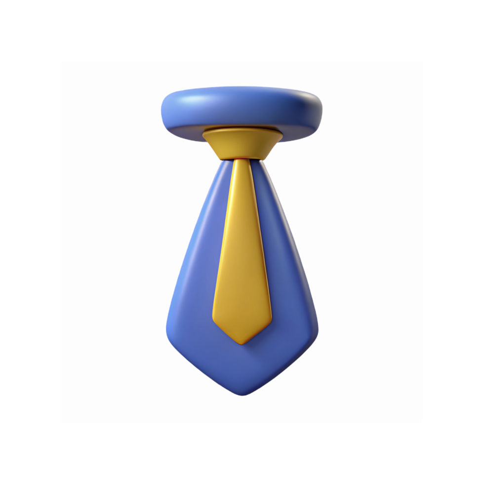 Glossy Blue and Yellow Tie Graphic Icon for Business and Corporate Design Projects png