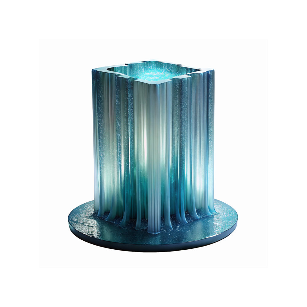 Futuristic Abstract Glass Column With Blue Glow and Transparent Design for Modern Art Concept png