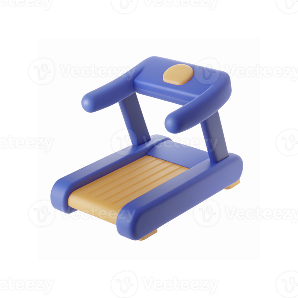 Blue And Yellow Minimalist Treadmill Toy Design For Fitness And Exercise Concept On Transparent Background png