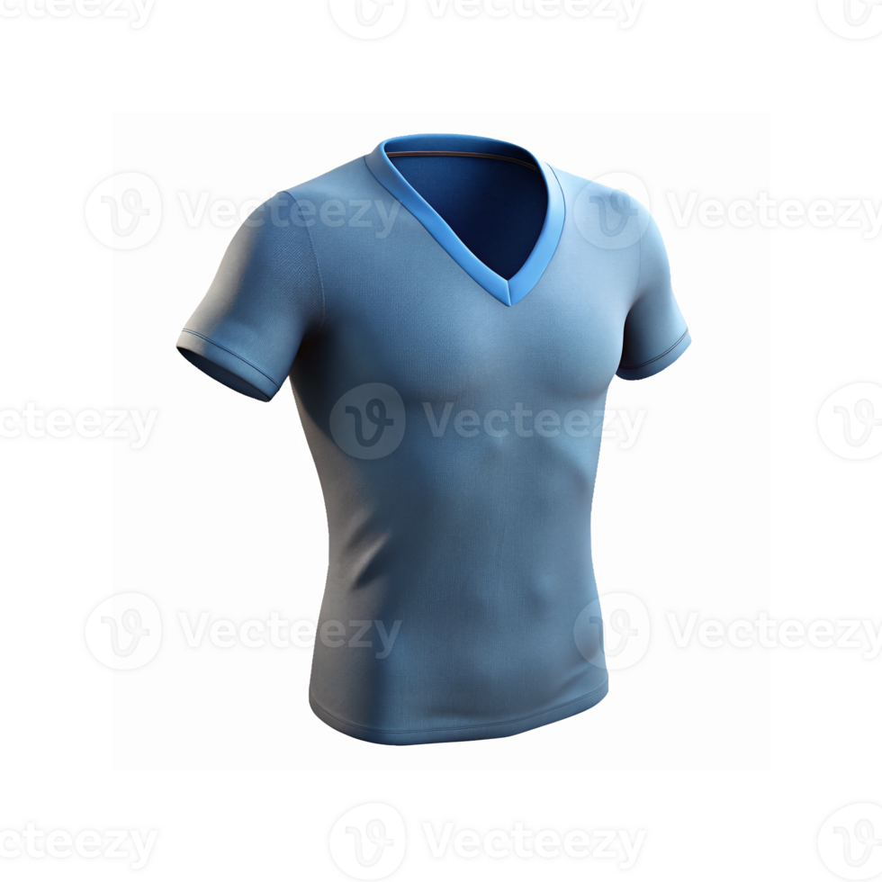 Light Blue V Neck Short Sleeve Shirt with Smooth Texture for Casual Wear on Transparent Background png