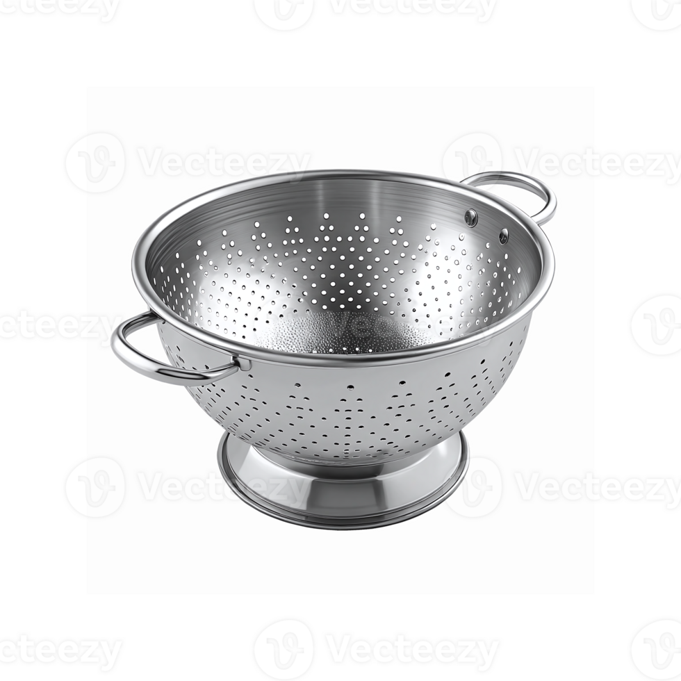 Stainless Steel Perforated Colander with Handles for Straining Vegetables Pasta and Washing Produce png
