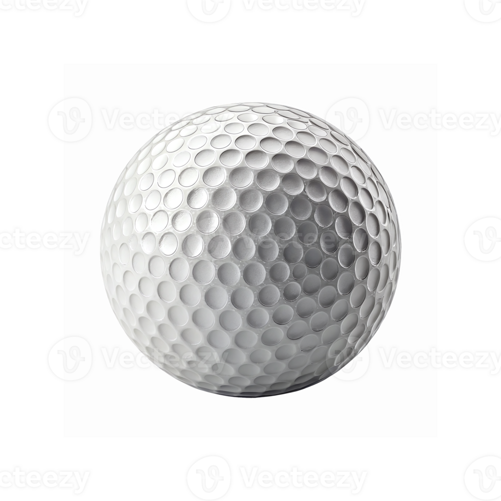 Closeup of White Golf Ball with Dimples Isolated on Transparent Background for Sports and Recreation png