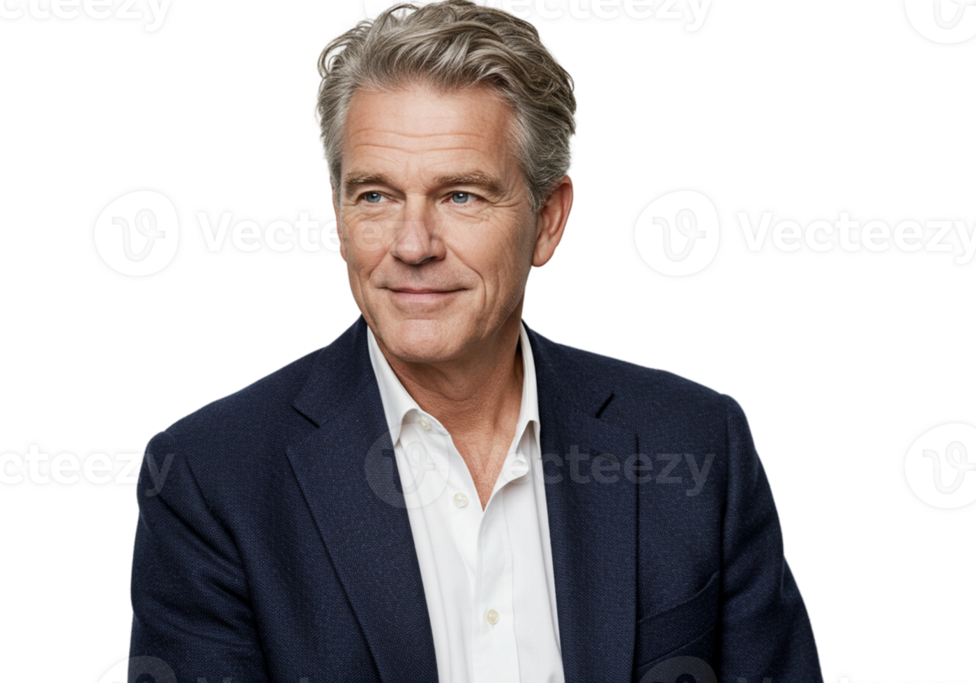 Portrait of a Confident Mature Man in a Stylish Blue Suit Professional Headshot Male Style Image png
