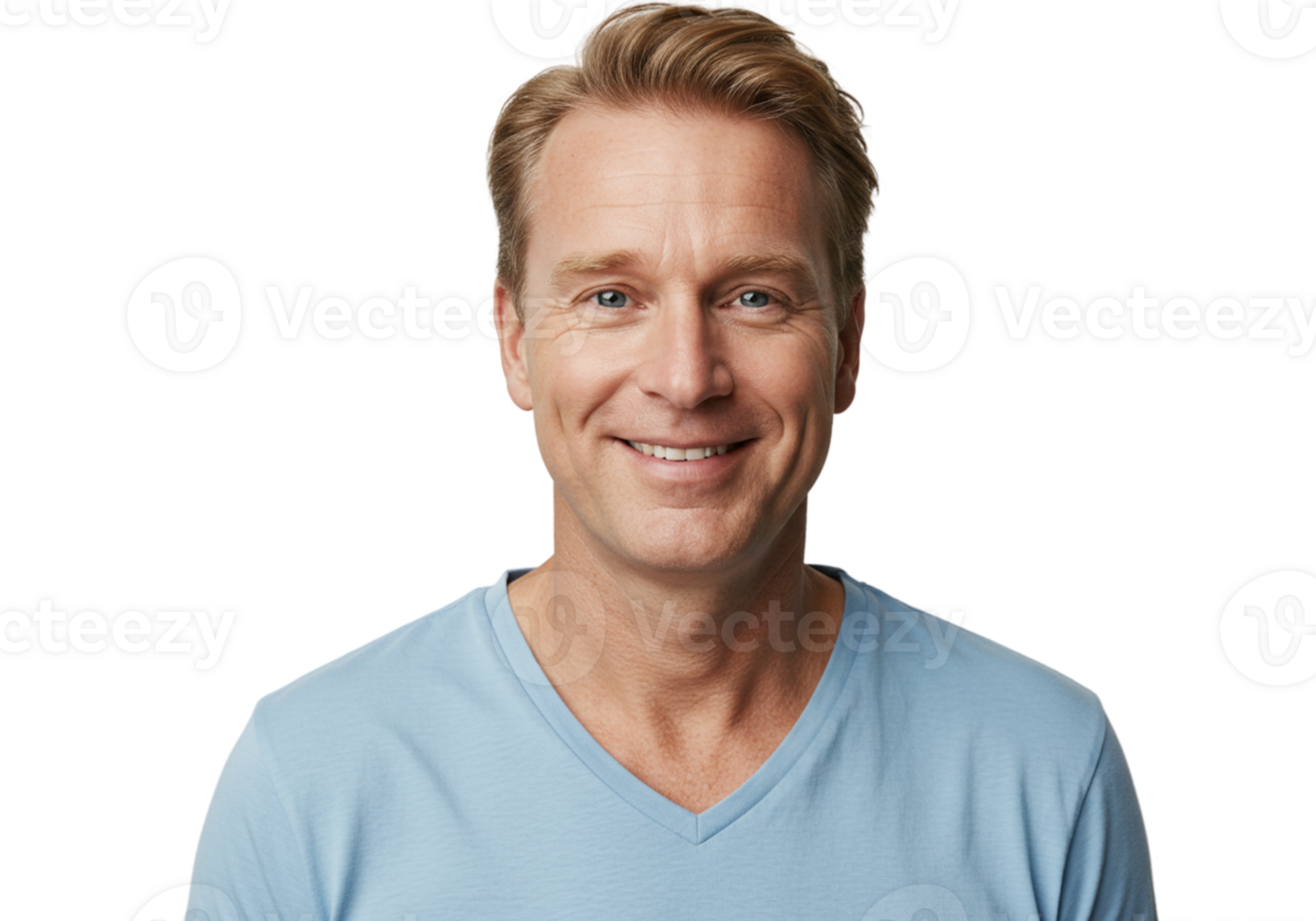 Happy Smiling Middle Aged Man Portrait Studio Shot Guy Male Face Blue Adult Shirt Model Image Photo png