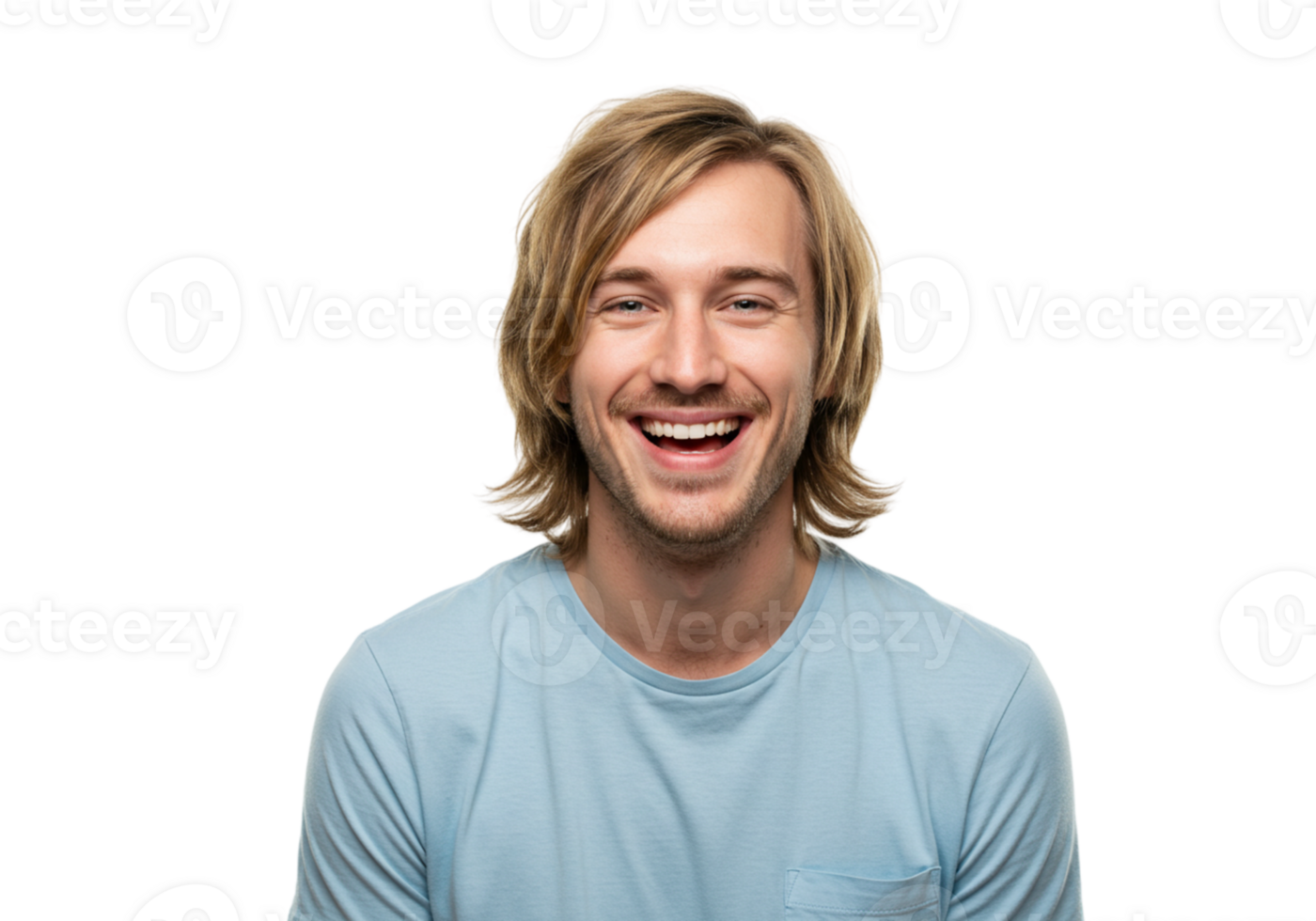 Happy Young Man Smiling Joyful Expression Portrait Studio Male Face Hair Glad Model Blonde Casual png