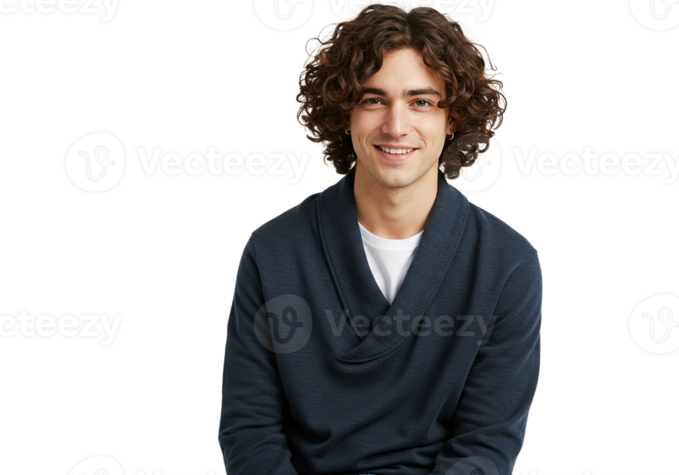 Smiling Young Man Casual Portrait Studio Shot Dark Background Guy Male Face Hair Happy Model Photo png