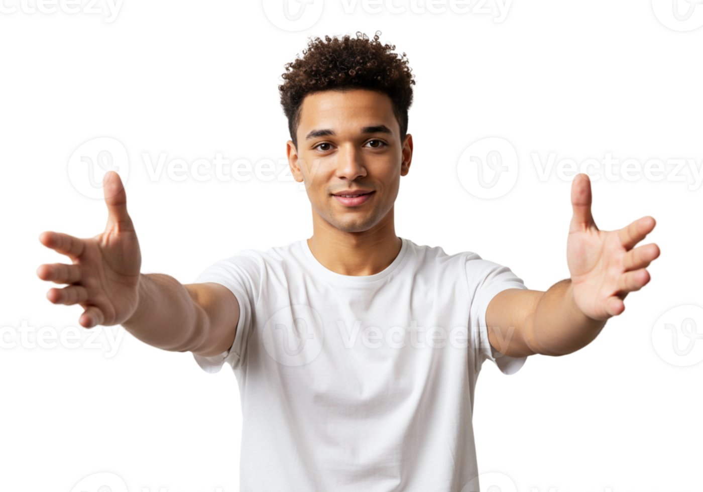 Friendly Young Man Offering a Warm Embrace Happy Smiling Guy Inviting Gesture Positive Body Language png