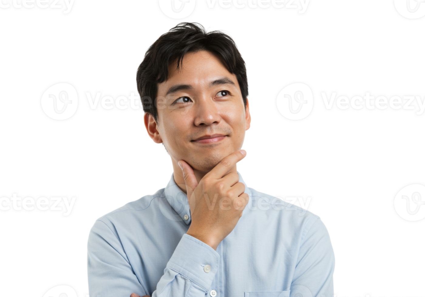 Thoughtful Asian Man Contemplating Decision Business Portrait Idea Mind Male Work Person Office png
