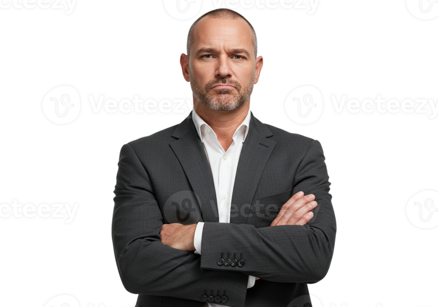 Serious Businessman Portrait Confident Professional Executive Man Arms Crossed Corporate Success png