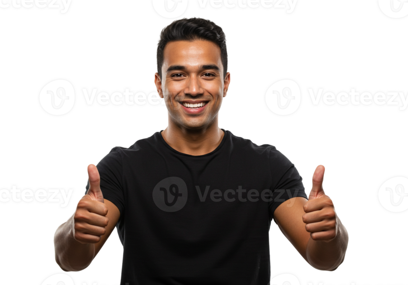 Happy Smiling Man Shows Thumbs Up Positive Gesture Black Background Good Okay Sign Male Model Image png
