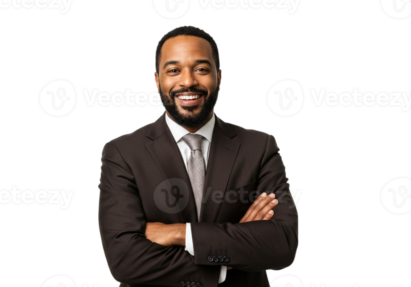 Confident Successful African American Businessman Smiling Portrait Studio Tie Suit Male Smile Black png