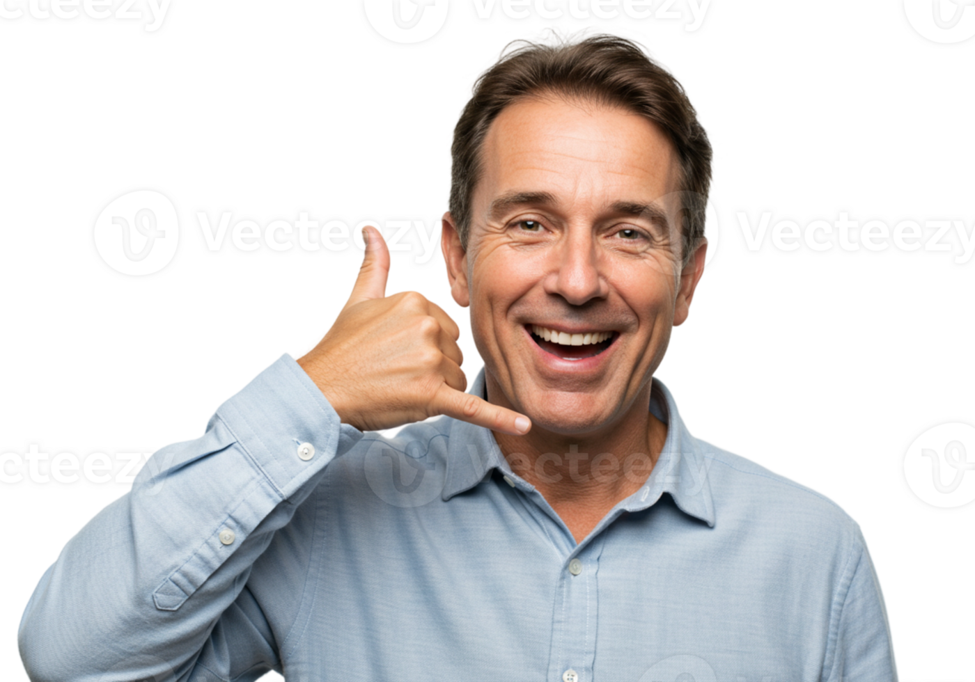 Happy Mature Man Making Call Me Gesture Studio Shot Hand Phone Adult Black Image Photo Person Signal png