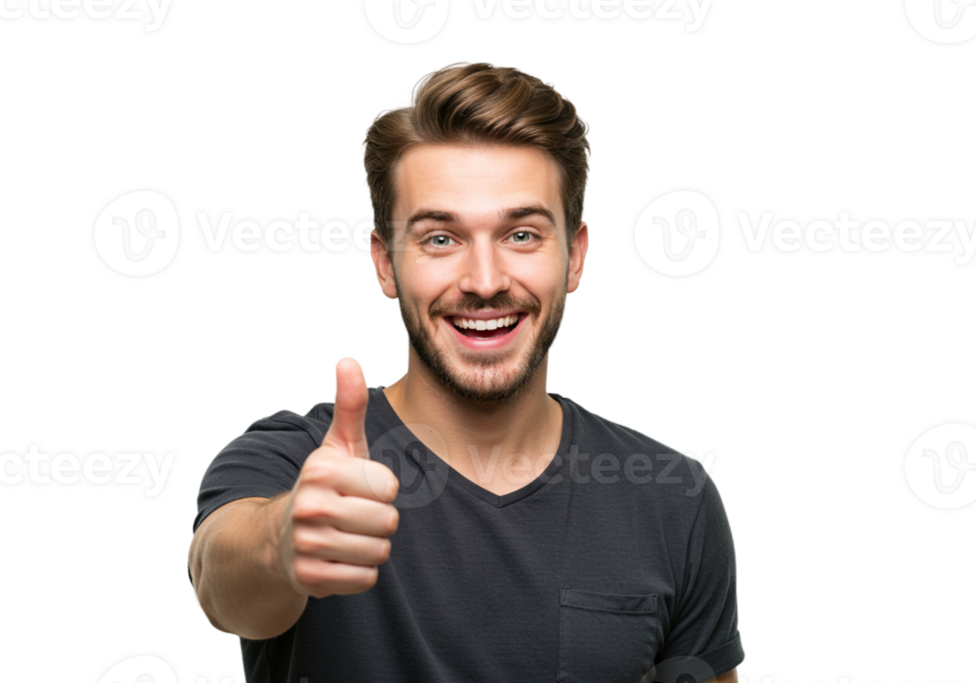 Happy Smiling Man Giving Thumbs Up Positive Gesture Approval Male Good Okay Black Young Adult Joyful png