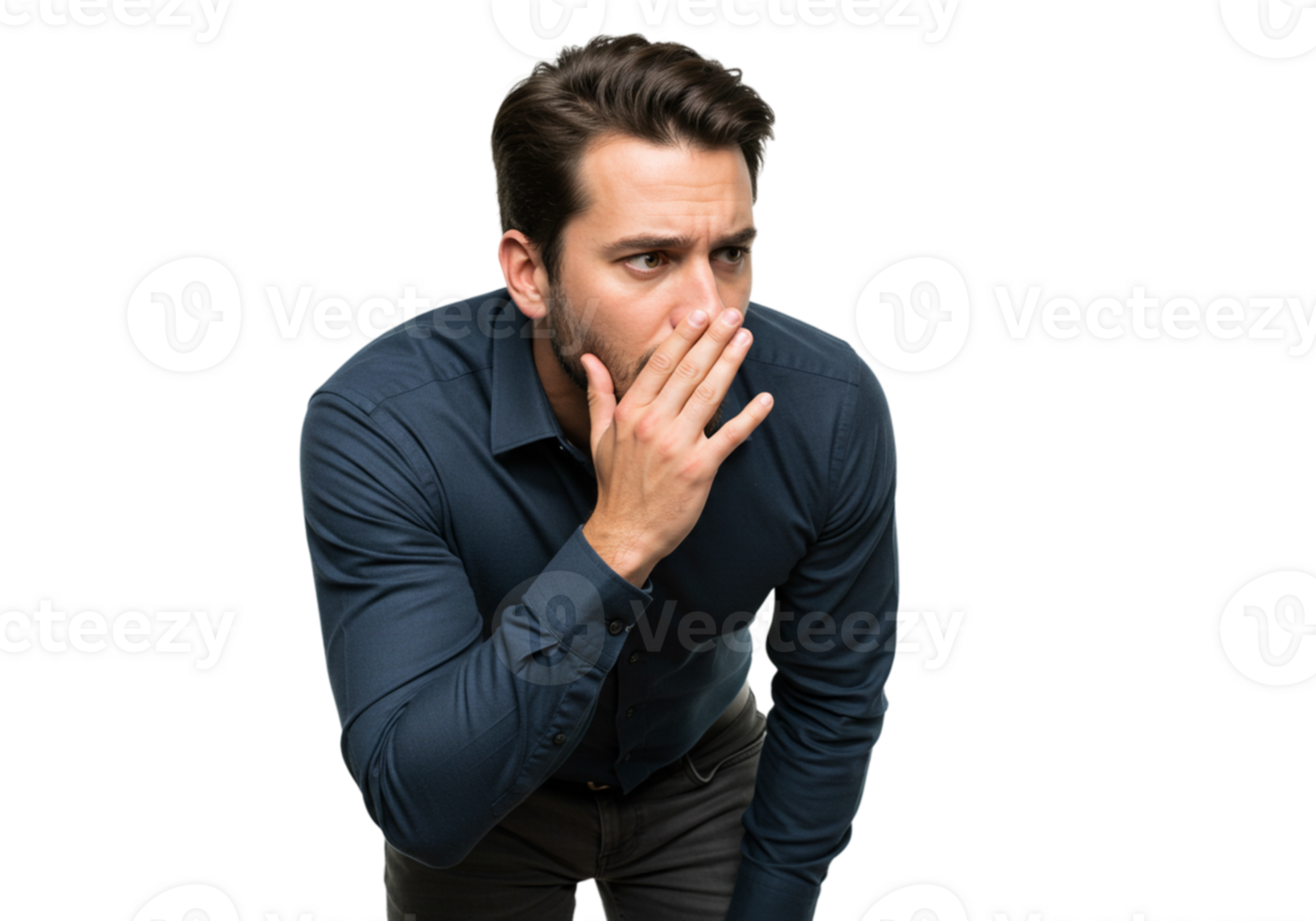 Man Whispering Secret Discreetly Businessman Hand Mouth dark male adult hidden studio person mystery png