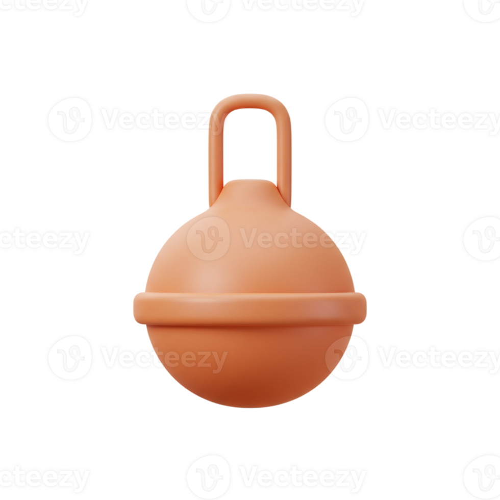 Peach Colored 3D Rendered Buoy Floating Object Design Element art icon model round shape orange png