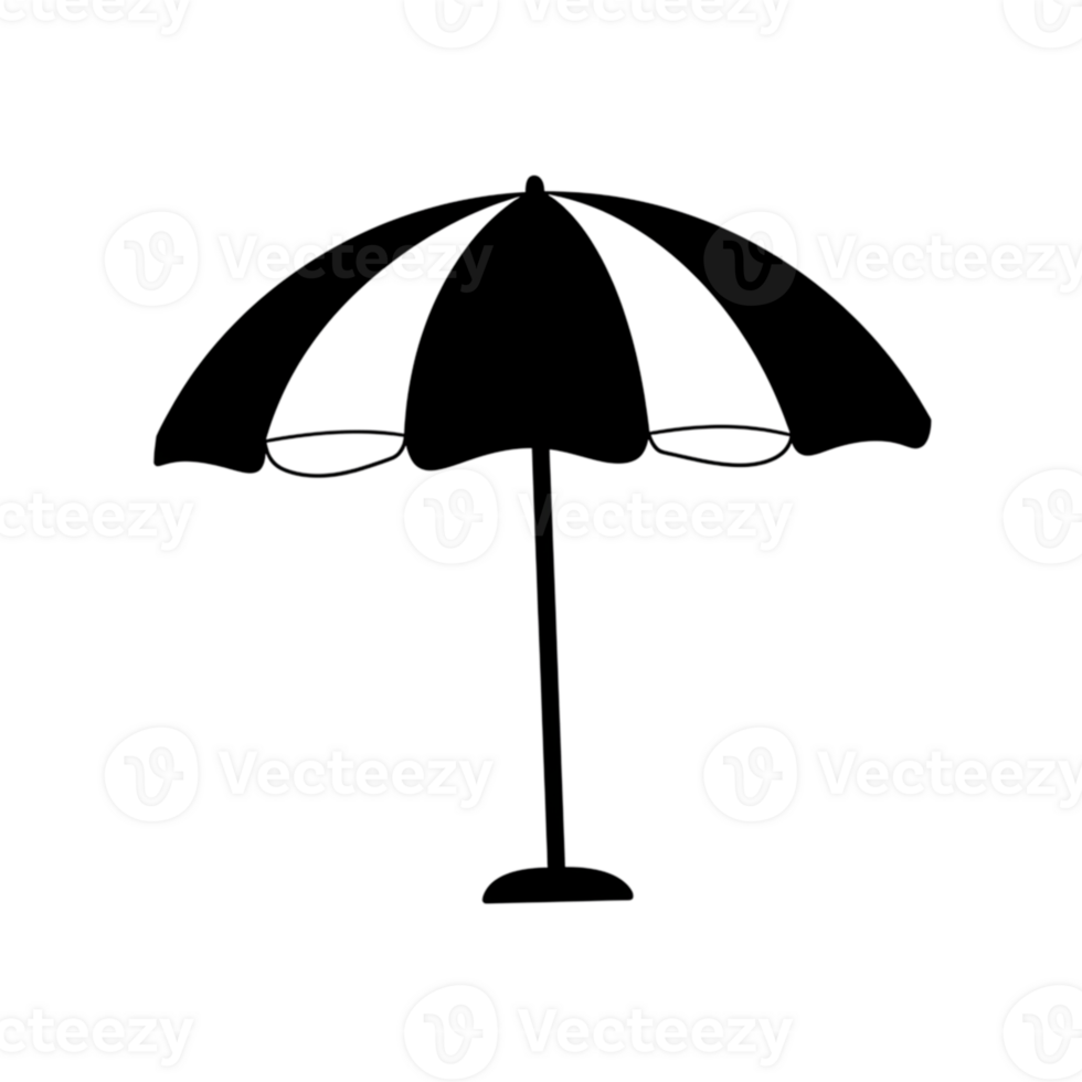 Simple Beach Umbrella Line Art Graphic Design Illustration sun icon shade relax white black summer png