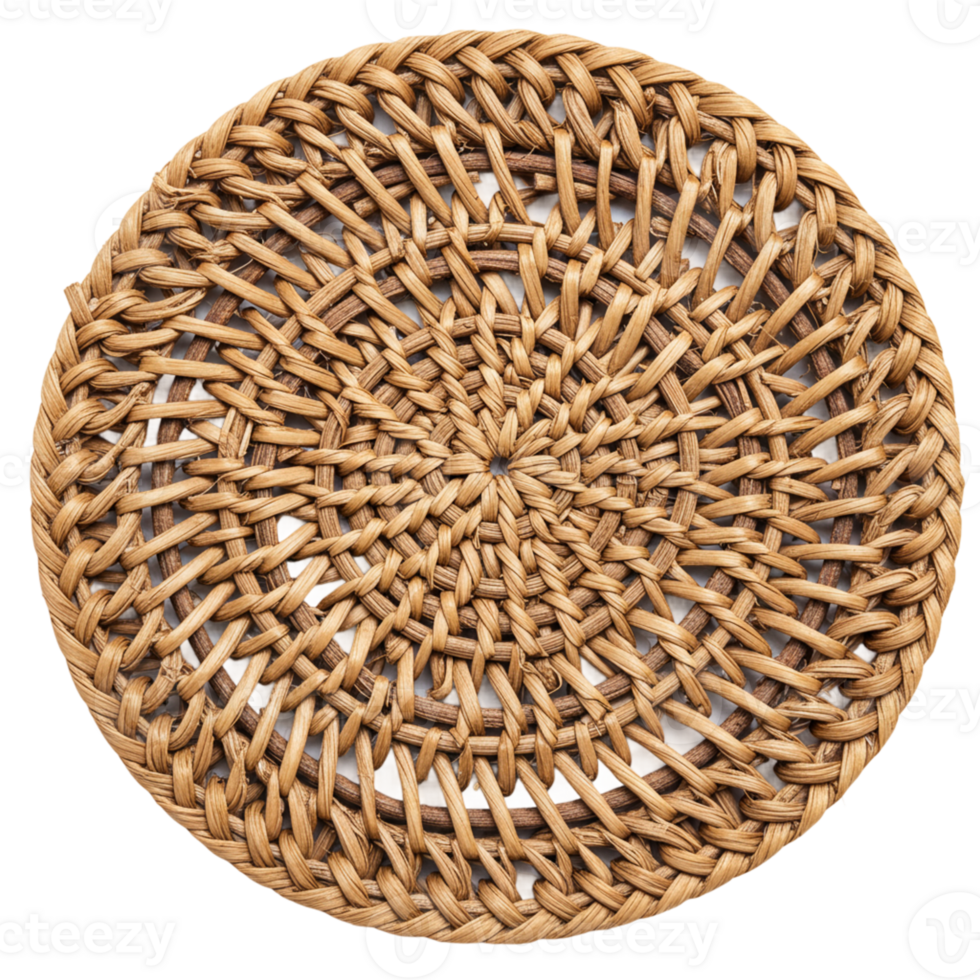 Natural Woven Rattan Coaster Round Texture Background art home brown craft beige decor table circle png