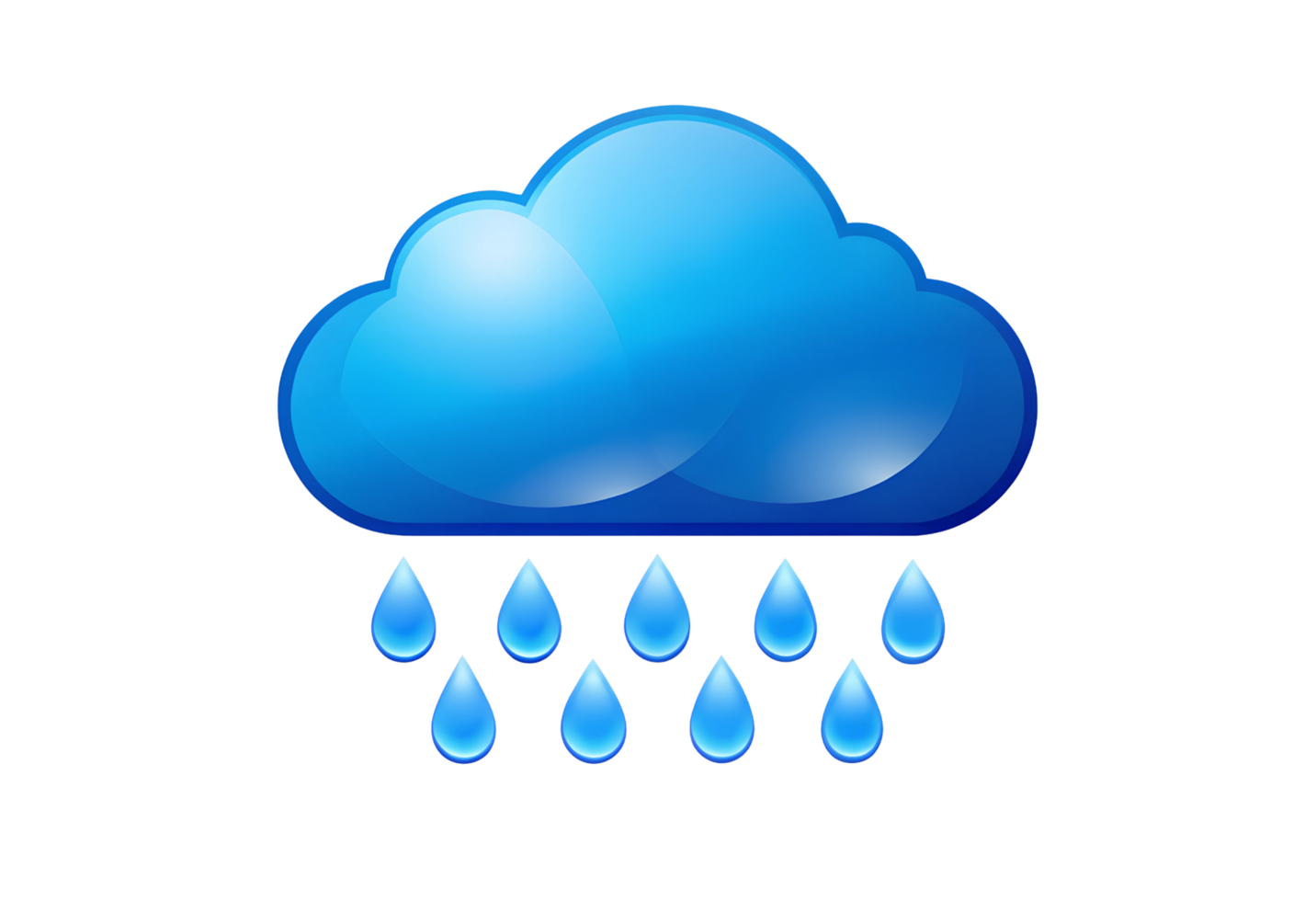blue cloud with rain drops on it png