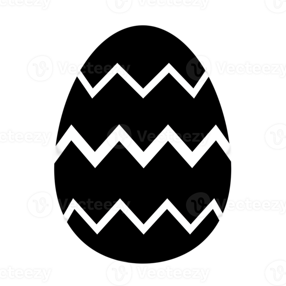 Stylish Black White Zigzag Pattern Easter Egg Design art clean style shape spring symbol png