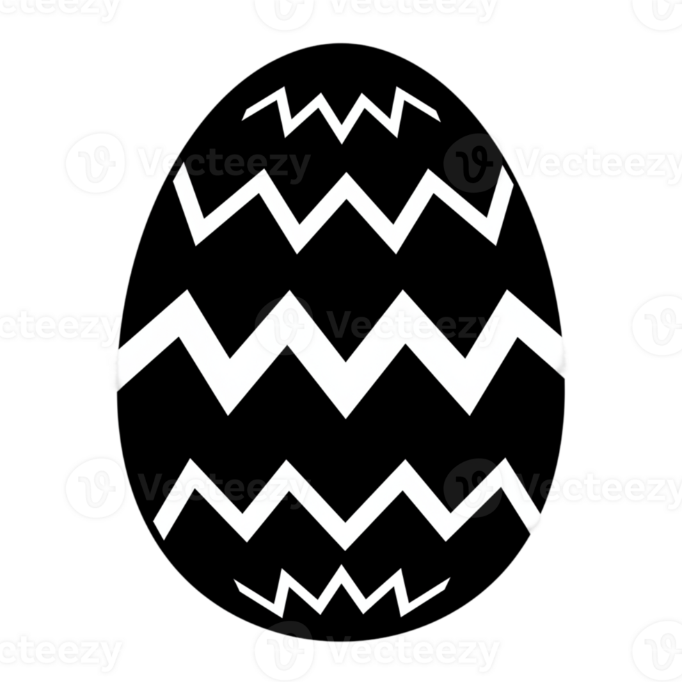 Abstract Black White Zigzag Egg Pattern Design Graphic art style shape image modern simple png