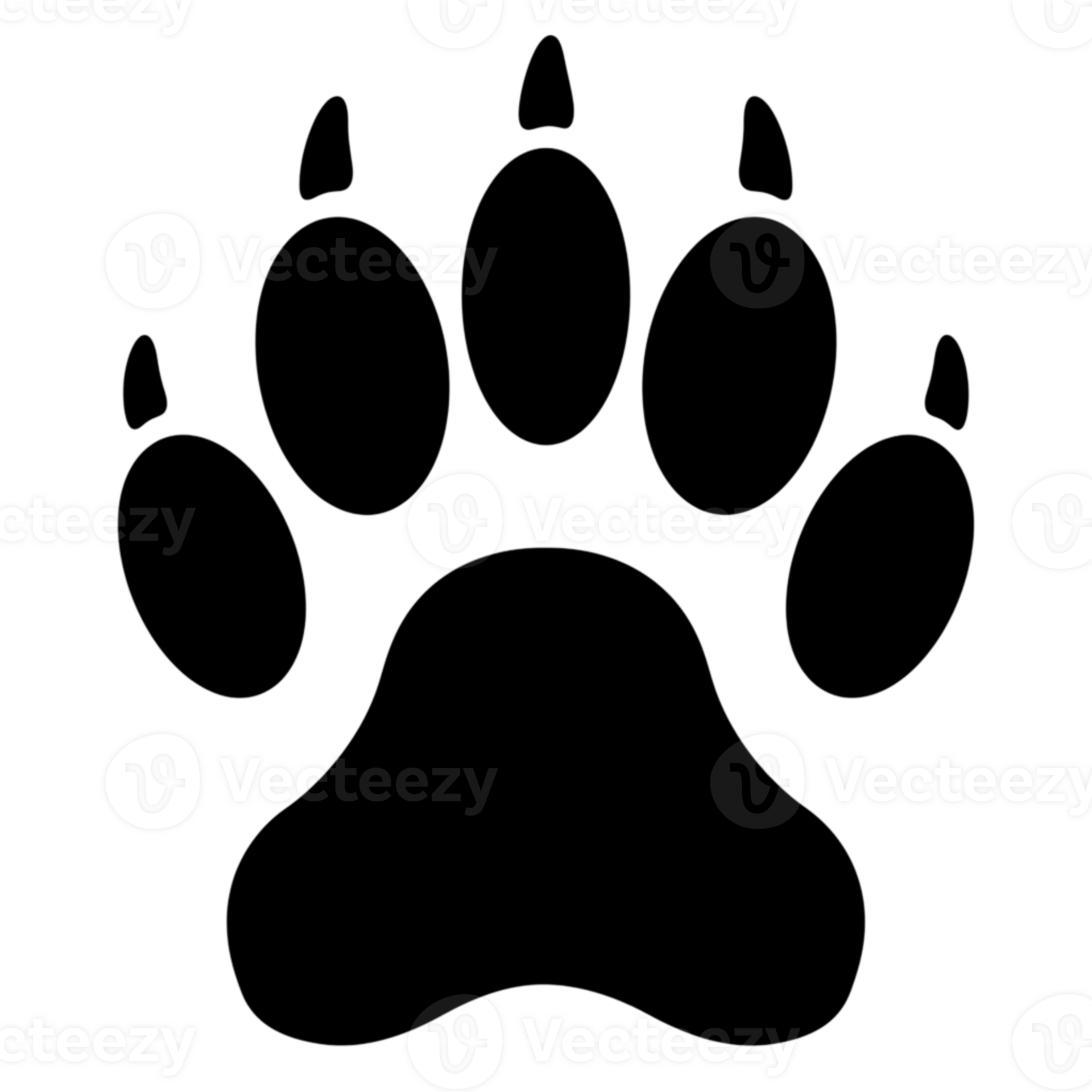 Simple black and white animal paw print graphic design pet dog cat icon