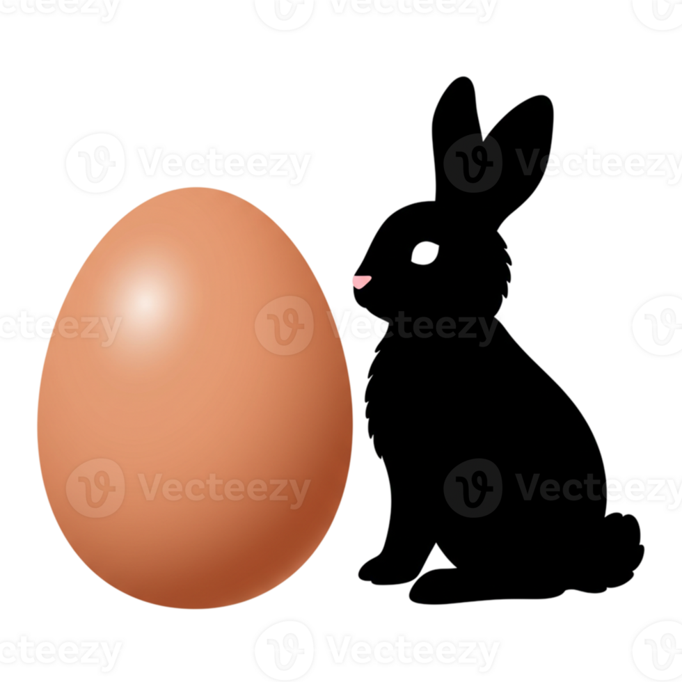 Easter Brown Egg Rabbit Silhouette Design Illustration art cute card bunny image sweet spring symbol png