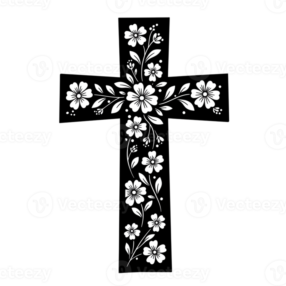 Black Floral Cross Black Floral Cross