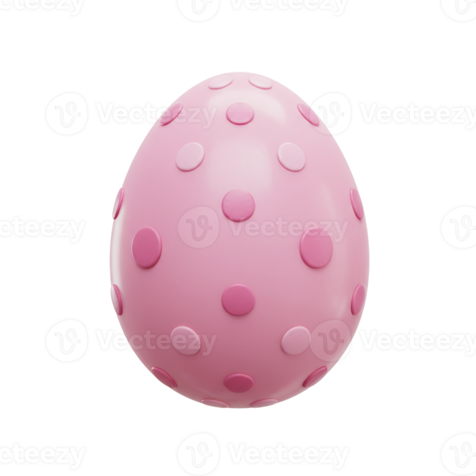 Pink Easter Egg with Pink Polka Dots Festive Design 3D art cute sweet image spring pastel render png