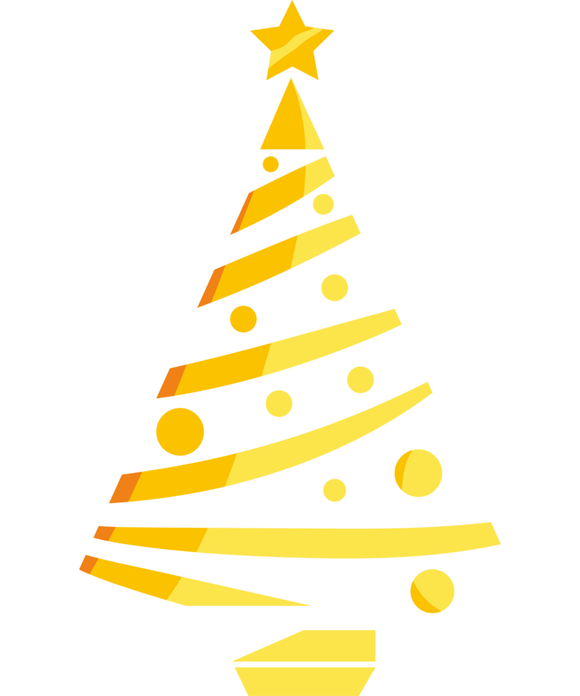 christmas golden tree illustration png