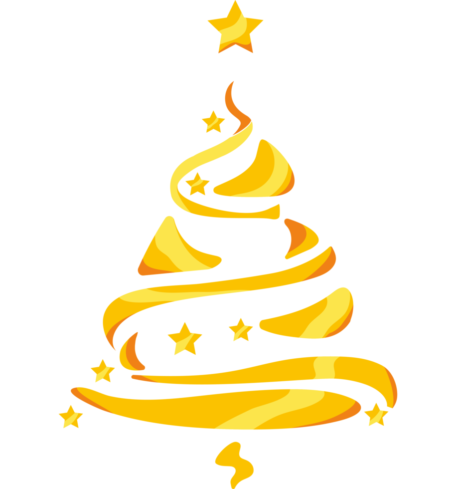 christmas golden tree isolated design png