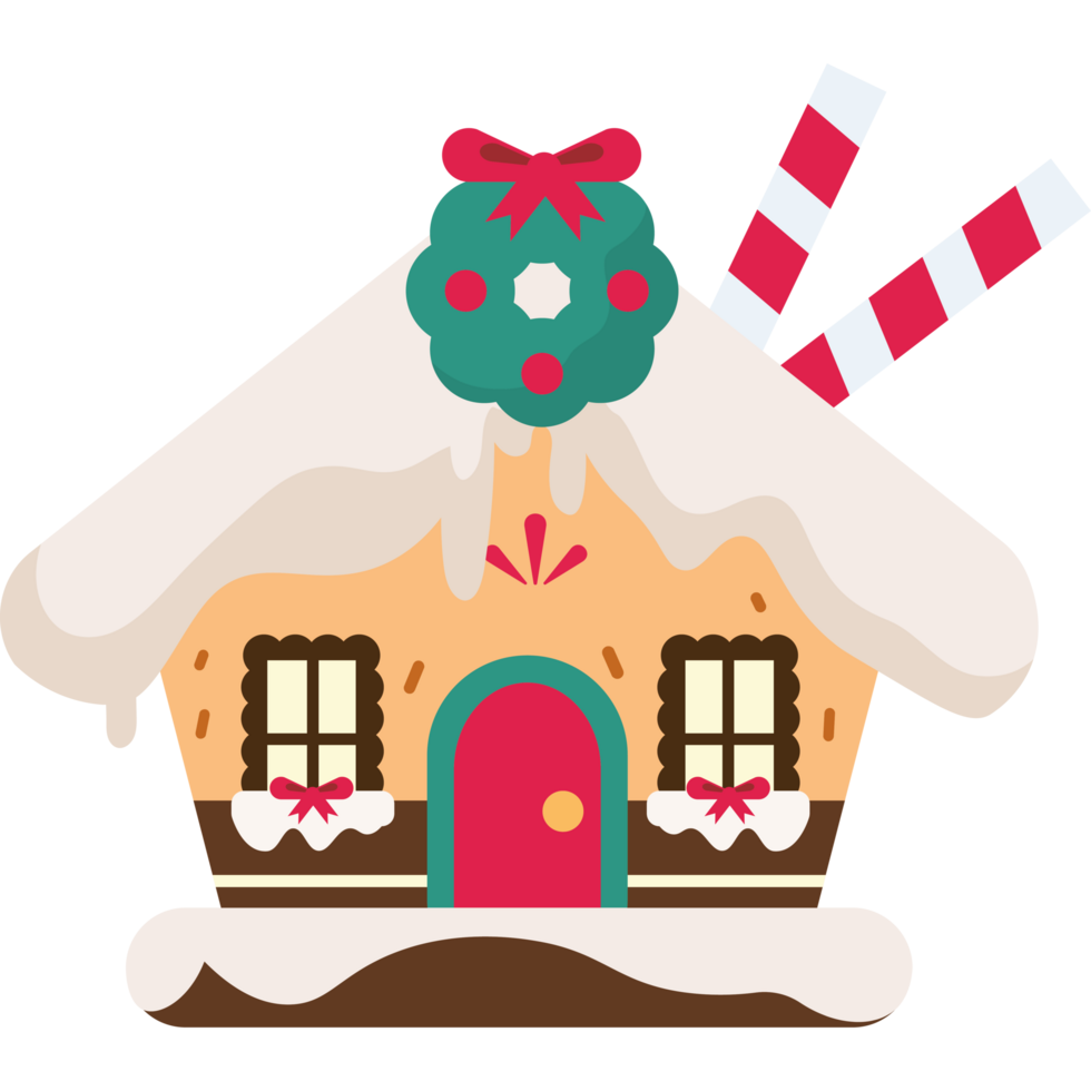 christmas house with garland png