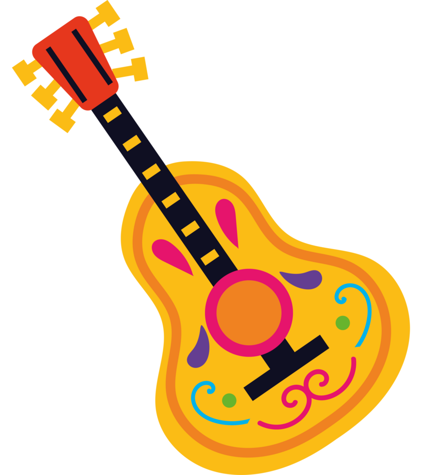 dia de los muertos guitar png
