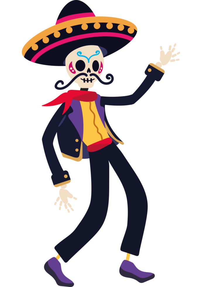 dia de los muertos skeleton png