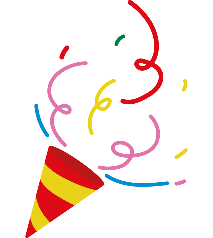 party horn confetti png