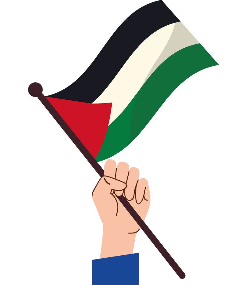 palestine flag in hand waving png