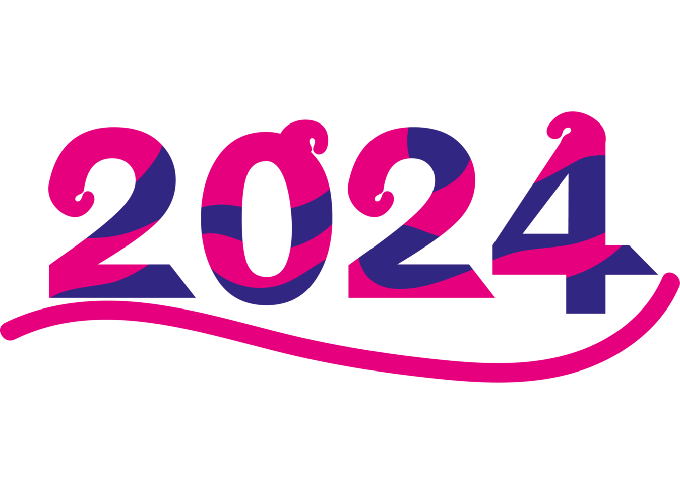 2024 number calendar design png