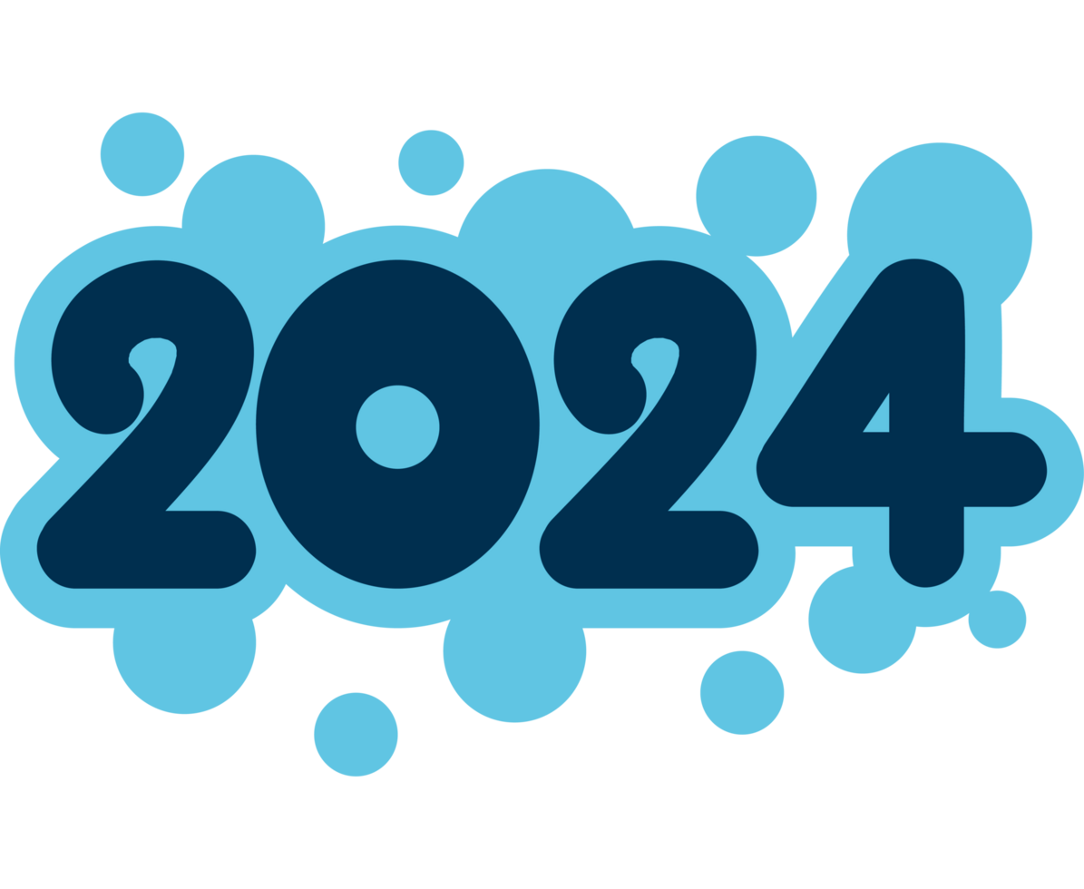 2024 number and bubbles png