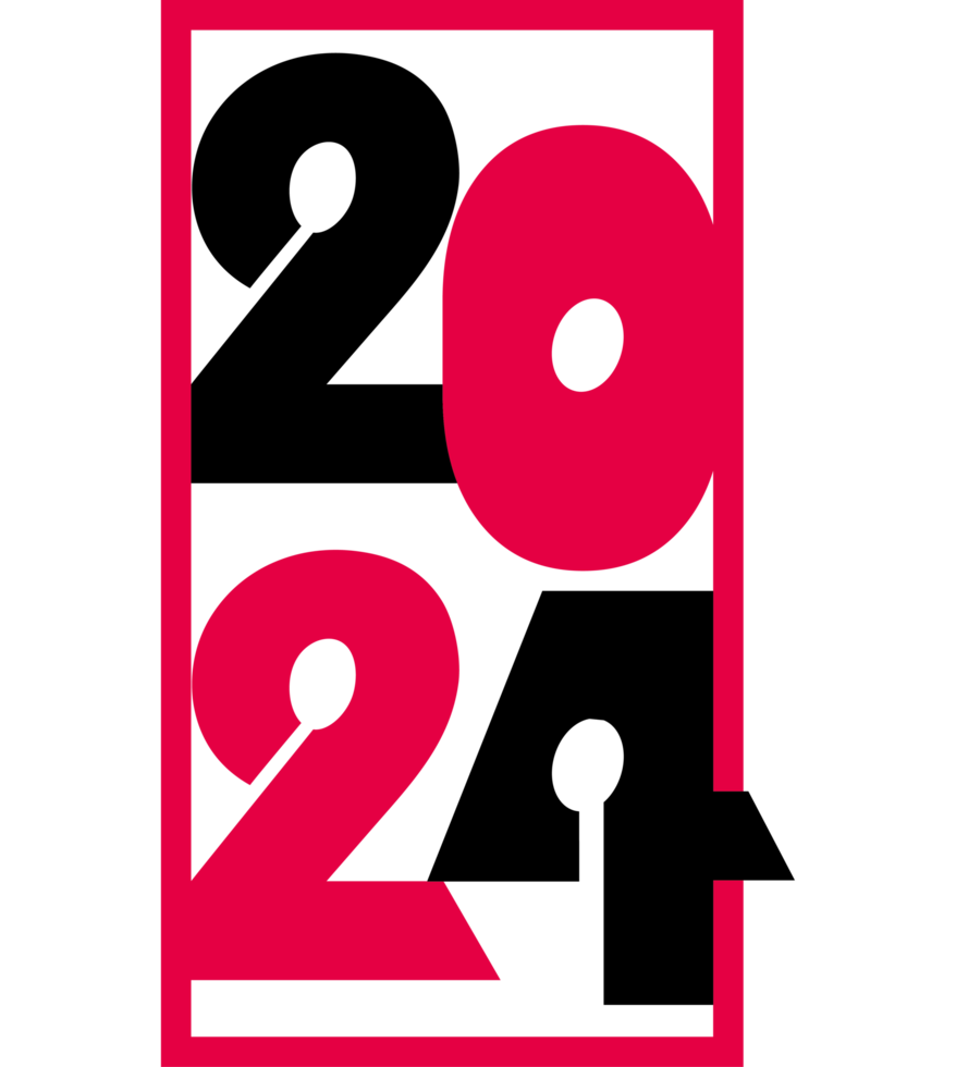 2024 number calligraphy isolated png