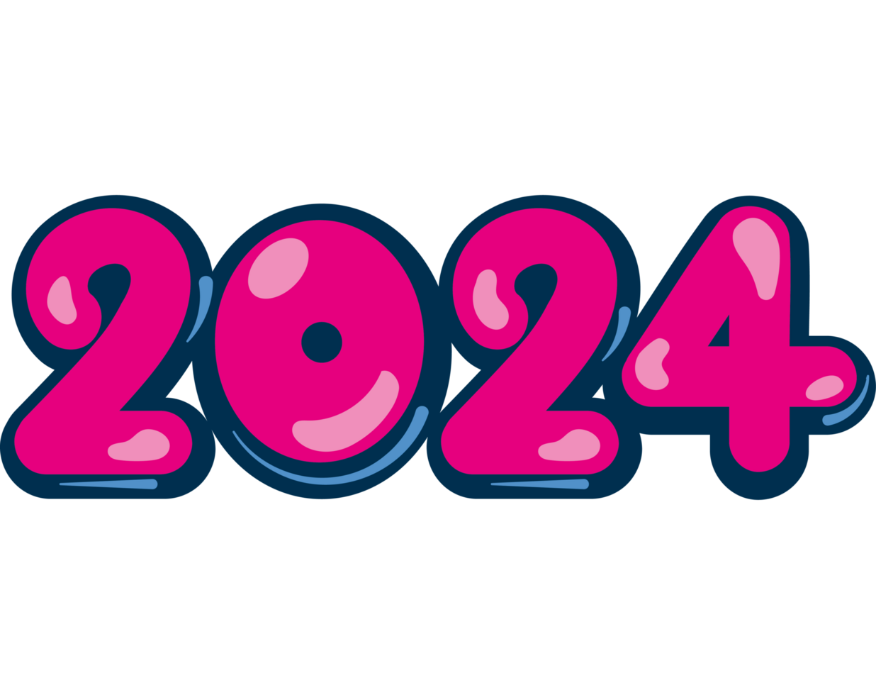 2024 number bubble design png