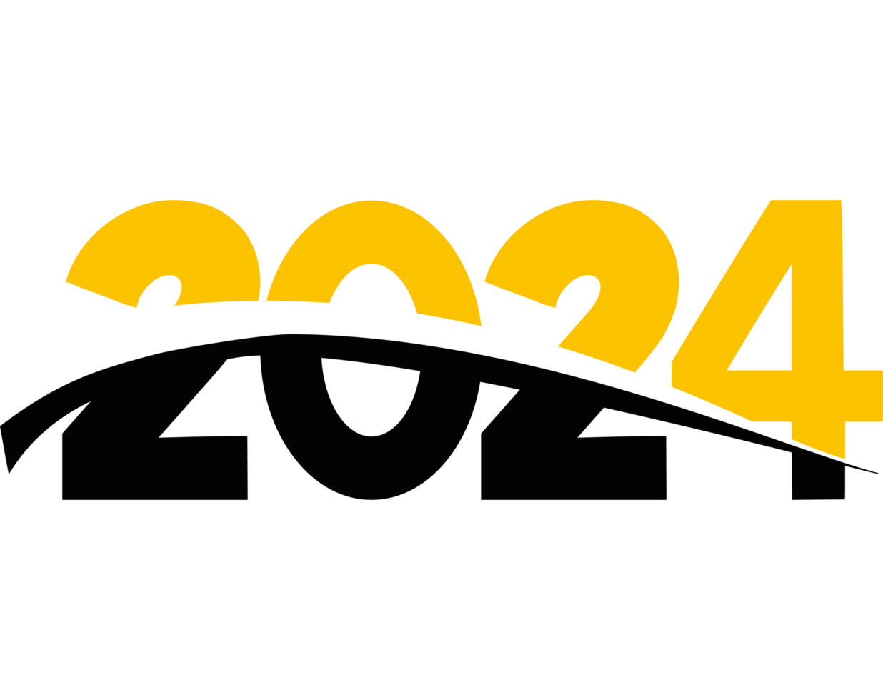 2024 number in yellow and black design png
