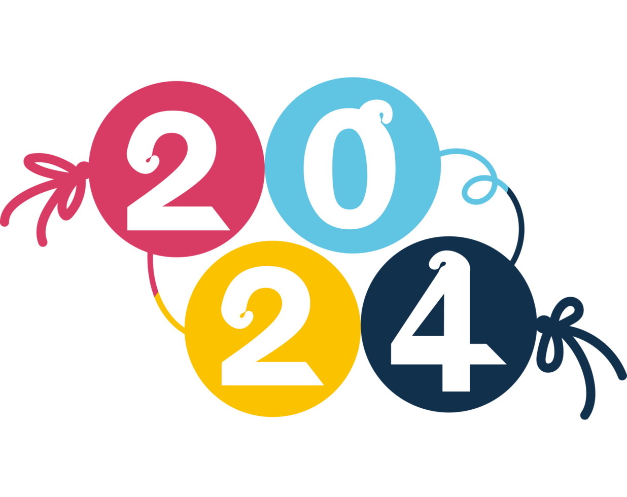 2024 number new year festive png